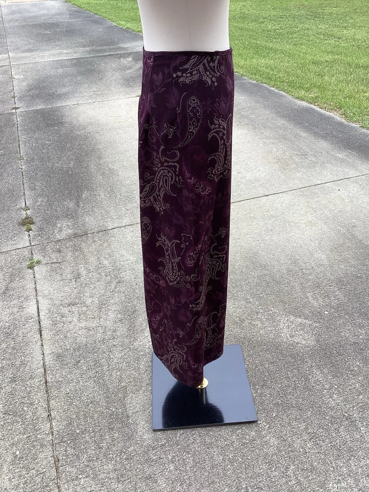 Женщин сердце душа темно-бордовый цветочный и пейсли макси кнопка надежном юбка размер M - Изображение 4 из 4