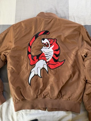 Hazuki 24 Shenmue Insert Coin Brown Bomber Jacket Size Medium - product listing photo