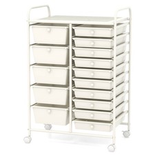 15 Drawer Utility Storage Tools Scrapbook Paper Rolling Organizer Cart Multi-Use