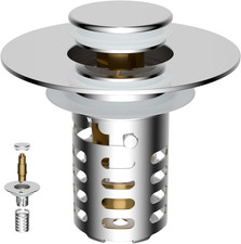 Colador universal de desague de lavabo de metal con atrapapelos mejorado 3 en 1