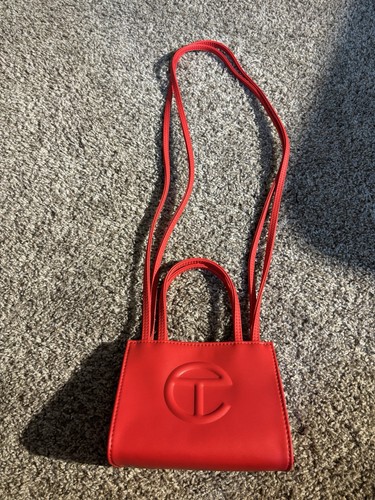 Telfar Small Red Shopping Bag Tote Crossbody Strap Bag