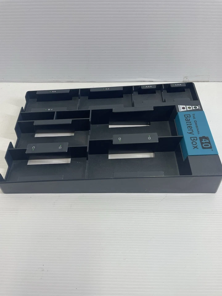 Battery Storage Box Caddy Tester For Home & Workshop Mountable D C AA AAA 9V - Image 4 of 4