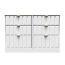 Ready Assembled New York 6 Drawer Midi Chest In White Matt