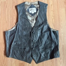 Continental Leather Fashions Grey Leather Vest Size Medium