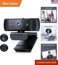 1080P 60FPS Webcam with Software Control and Microphone, AutoFocus, w/Privacy...