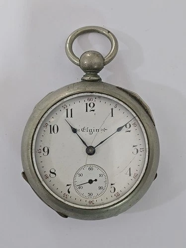 Antique Key Wind Elgin pocket watch 18 Size NOT RUNS (Lot-8)