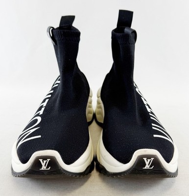 LOUIS VUITTON LV Stretch Fabric Run 55 Sneakers Boots Sock 10 Black 41 Shoes