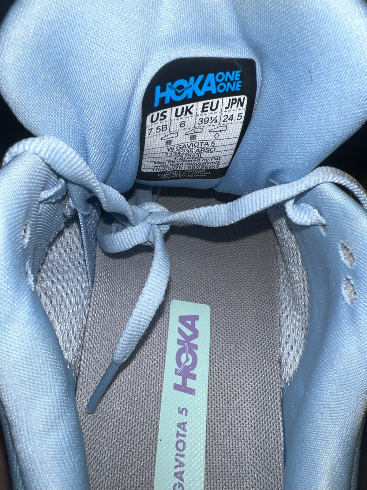 Hoka One One Gaviota 5 Women's Sneakers Blue/Purple, Size 7.5 thumbnail 5