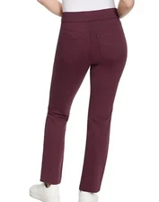 Nine West Ladies Heidi Pull On Pant Size 4 Wine Tasting Burgundy