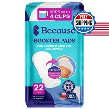 Because Overnight Booster Pads Fit All Adult Diapers, 22 Count