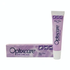 Optixcare Eye Lube Plus + Hyaluron, Clear Gel, 20 g Tube (Dogs/Cats/Horses)