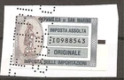 San Marino Stamp - Used Cancelled with Drilling