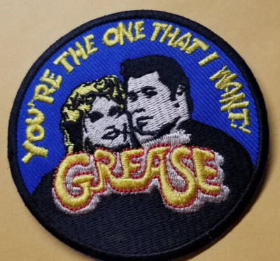 John Travolta Grease Olivia Newton John Embroidered  Patch approx 3''