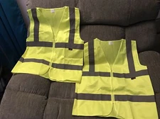 Safe Handler 2 pack Large Reflective Safety Vests Front Zipper 2" Reflect Tape