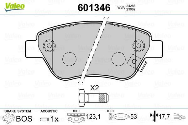 Plaquettes de frein Valeo 601346 pour trajets urbains en Opel Adam et Corsa