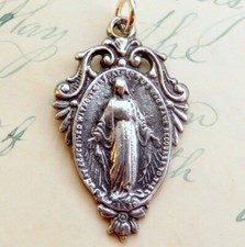 Medalla Milagrosa / Medalla Virgen María - Réplica Antigua de Plata de Ley