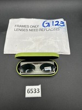 Vintage Gray Metal Oval Clips Clip on Eyeglasses Sunglasses Frames 44mm G123