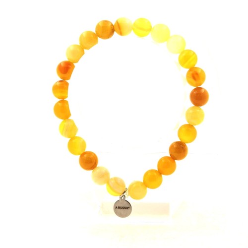 Bracciale elastico Aragonite azzurra perline | perline 7 mm, misura bracciale 18-19 cm (S-M) per polso 17-18 cm - Didoni