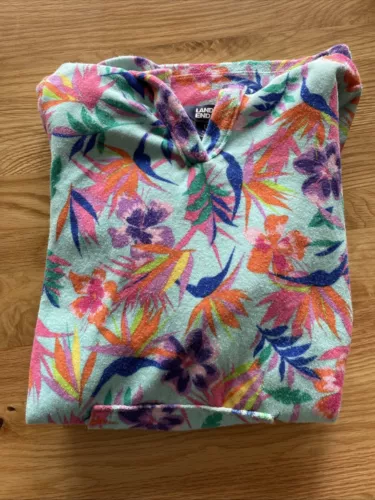 Lands End Girls Swimsuit Hooded Cover Up Size L 10/12 EUC