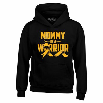 Mommy Of A Warrior Gold Ribbon Hoodies Childhood Cancer Aware Sweatshirts