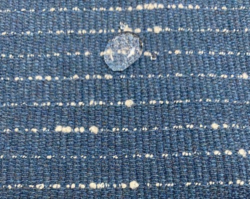 Designer Navy Blue Cream Nautical Stripe Water & Stain Resistant Upholstery Fabr - Picture 5 of 5