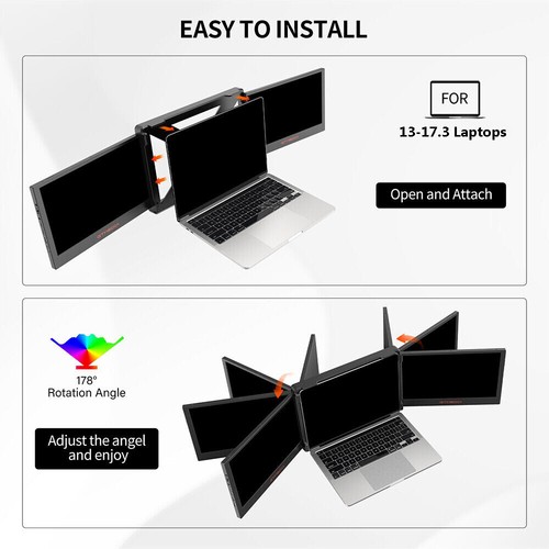 New 165Hz 60Hz Portable Monitor QHD 14" 15.6" 173" Gaming Laptop Screen Extender - Picture 55 of 64
