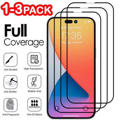 Full Screen Panzerfolie Für iPhone 17 16 16E 15 14 13 12 11 Pro Max X Schutzglas