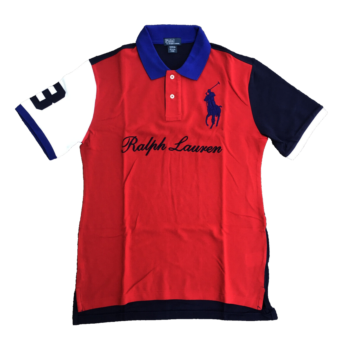 Polo by Ralph Lauren ラガーシャツ XL Polo by Ralph Lauren Polo Shirt Blue Yellow XL Extra Large Men's