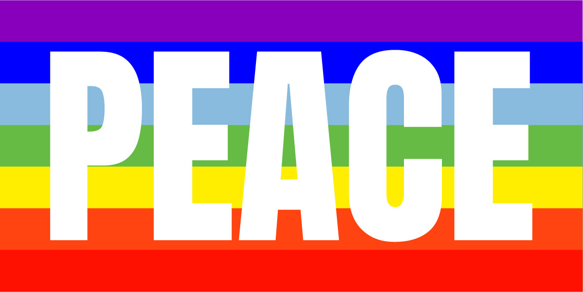 Bandiera PACE PEACE Personalizzabile In Pvc 510gr Occhiellato BANNER STRISCIONE - Foto 4