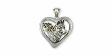German Shepherd Angel Pendant Jewelry Sterling Silver Handmade Dog Pendant GS6-A