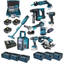 Makita Akku Combo Set 18V XXL inkl. DSS501 DGA511 DMR112 Makpacs & Koffer Bitset