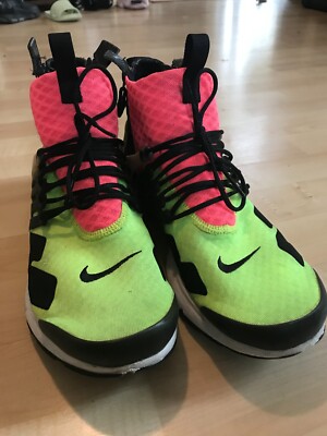 Nike Air Presto Mid Acronym Black Volt Size Medium US 10-11 US 844672-100 RARE