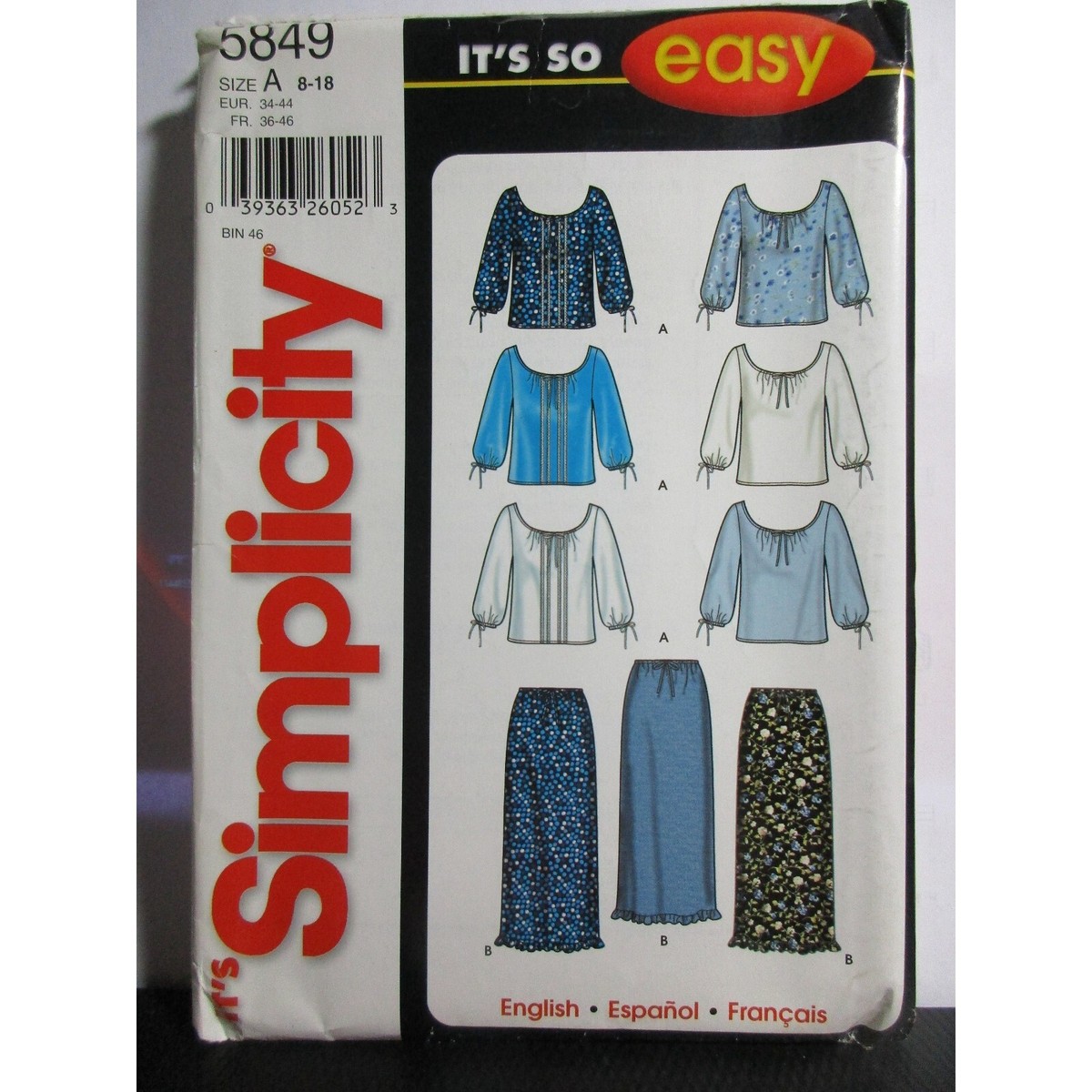 「mobius」by semplice Simplicity Pattern 5849 Sizes 8 - 18 So Easy Misses Top and Skirt