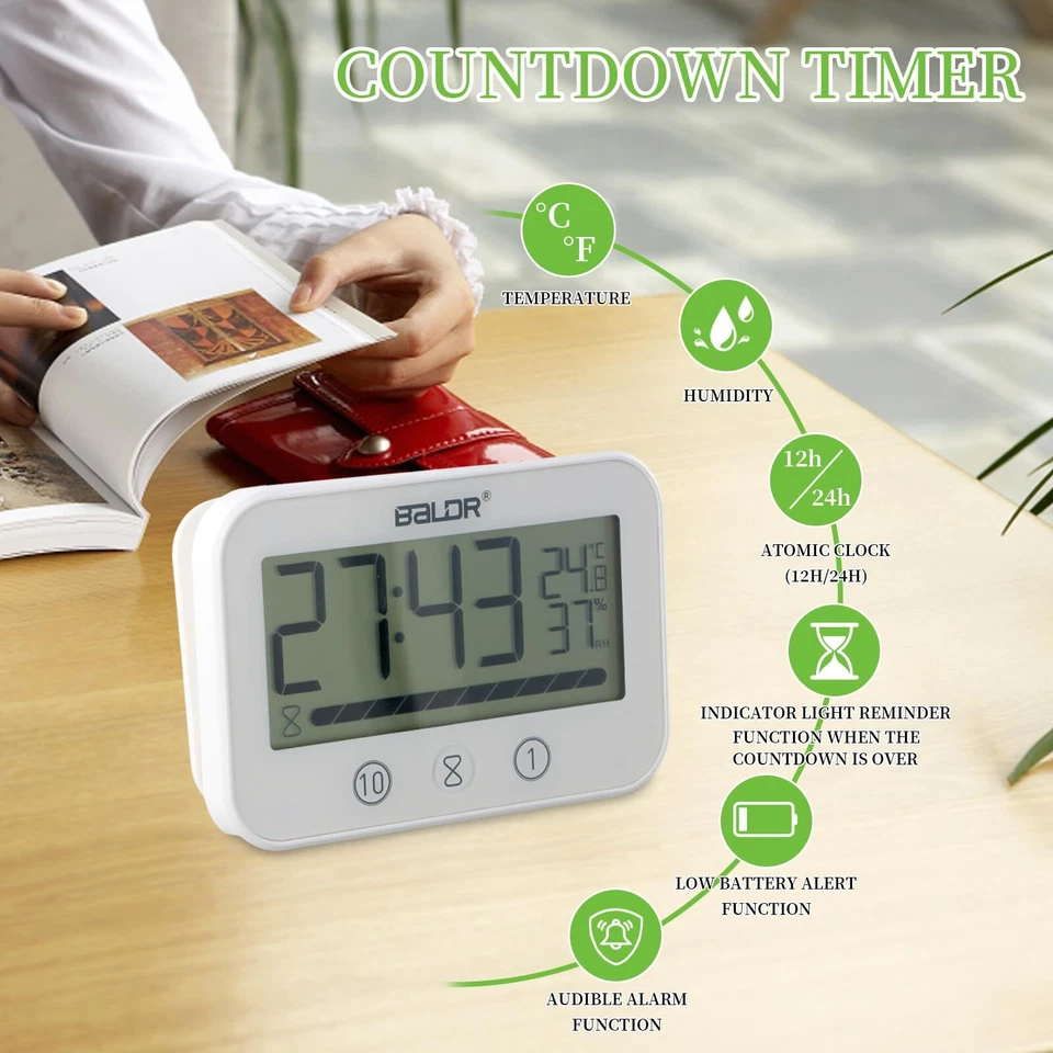 Horloge de Douche Salle de Bain Horloge de Douche Horloge Imperméable Horloge... - Photo 4/4