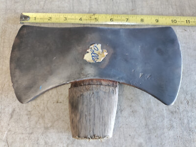 Vintage Collins Double Bit Axe AX Head Sticker 3 LBS.  13 OZ w/ Wood