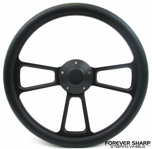 14 nch Polshed & Wood Steerng Wheel wth Bllet Horn - 6 Hole Chevy