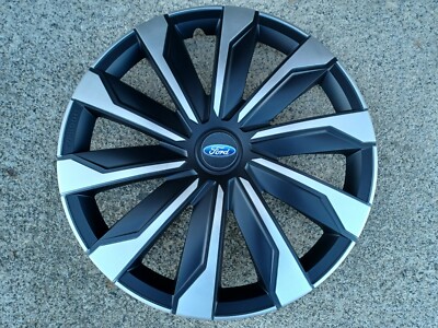 4 Alu-Design Radkappen 15 Zoll Typhoon schwarz/silber für Ford
