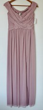 David's Bridal Bridesmaid Dress Size 8 Pink Crisscross Off-the-Shoulder Formal