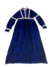 Velvet Renaissance Costume Dress, YOUTH, Medieval Theater Cosplay Handmade AS IS
