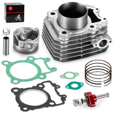 KLF250A For Kawasaki Bayou Cylinder Jug Top End Rebuild Gasket Piston Ring Set