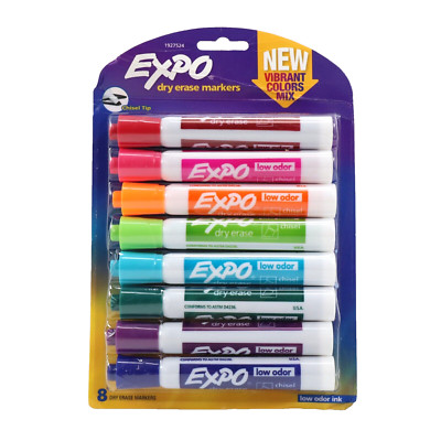  NEW Expo Dry Erase Markers Chisel Tip Assorted Ink 8/Pack 1927524 SHIPS TODAY