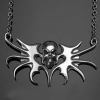 Gothic AnhäNger Skull Mit Tribal Totenkopf Tattoo Mit Ankerkette