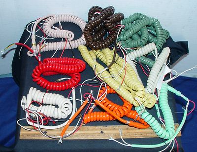 ONE VINTAGE Telephone Phone Handset 4 Line Cord MANY NEW COLORS **9 Colors!!**