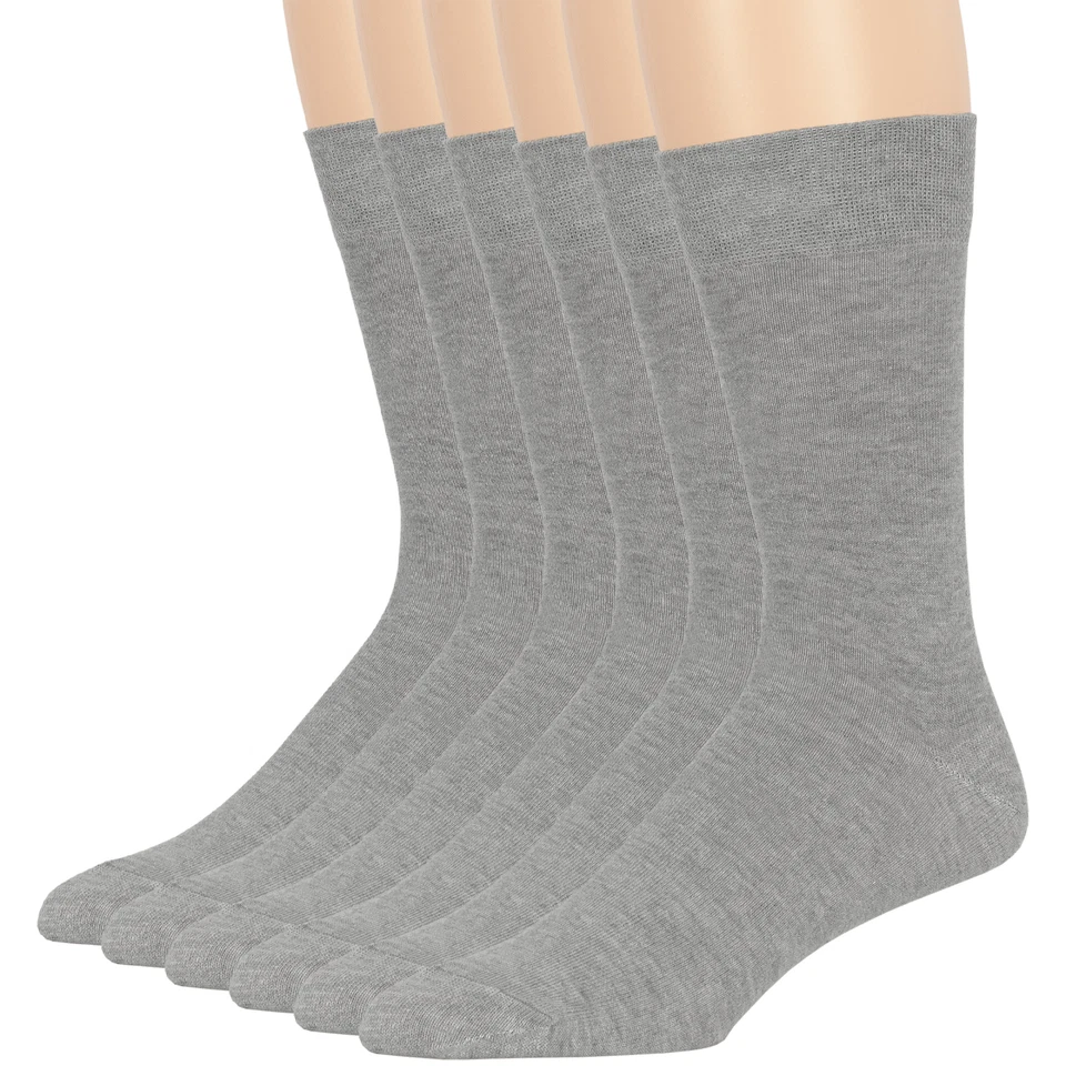 Paquete de 6 calcetines de vestir de algodón para hombre L/XL negro marrón caqui azul marino gris beige borgoña Foto 4 de 4