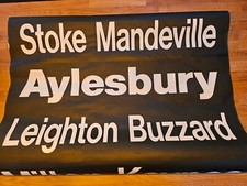 Vintage Bus Destination Blind Sign Stoke Mandeville, Aylesbury, Leighton Buzzard