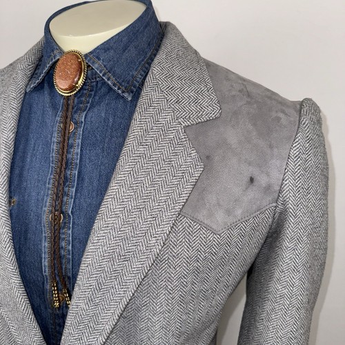 Pioneer Wear Blazer Jacket Wool Suede Western Suit Sport Coat Cowboy VTG Mens 46 - Picture 4 of 18