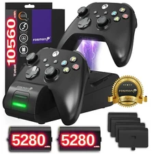 Fosmon for Xbox Series X S (2020) Controller Quick Charging Dock Stand Station