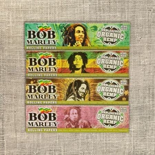 Bob Marley Unbleached King Size 110mm Organic Hemp Cigarette Rolling Paper 4x