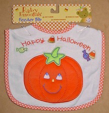 BABY ESSENTIALS BABY 1ST HALLOWEEN FEEDER BIB w/PUMPKIN NEW