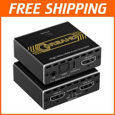 Premium HDMI 2.1 Audio Extractor: 2 in 1 Out with VRR, HDR & Dolby Atmos